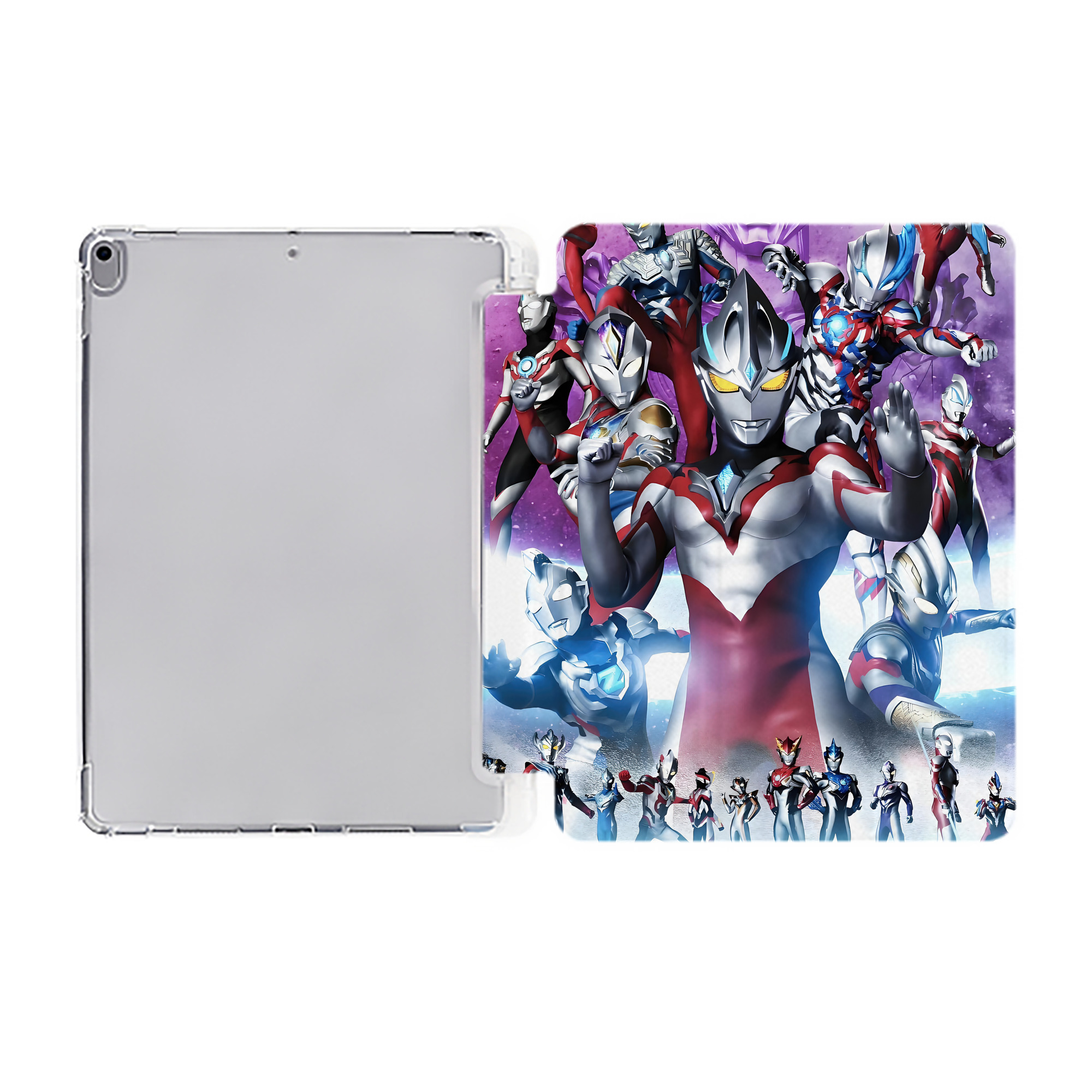 （画像用） ウルトラマン Ultraman IPad ケース ペン収納付き 三つ折りスタンド PUレザー×シリコン 対応機種9.5/10.5/10.9インチ
